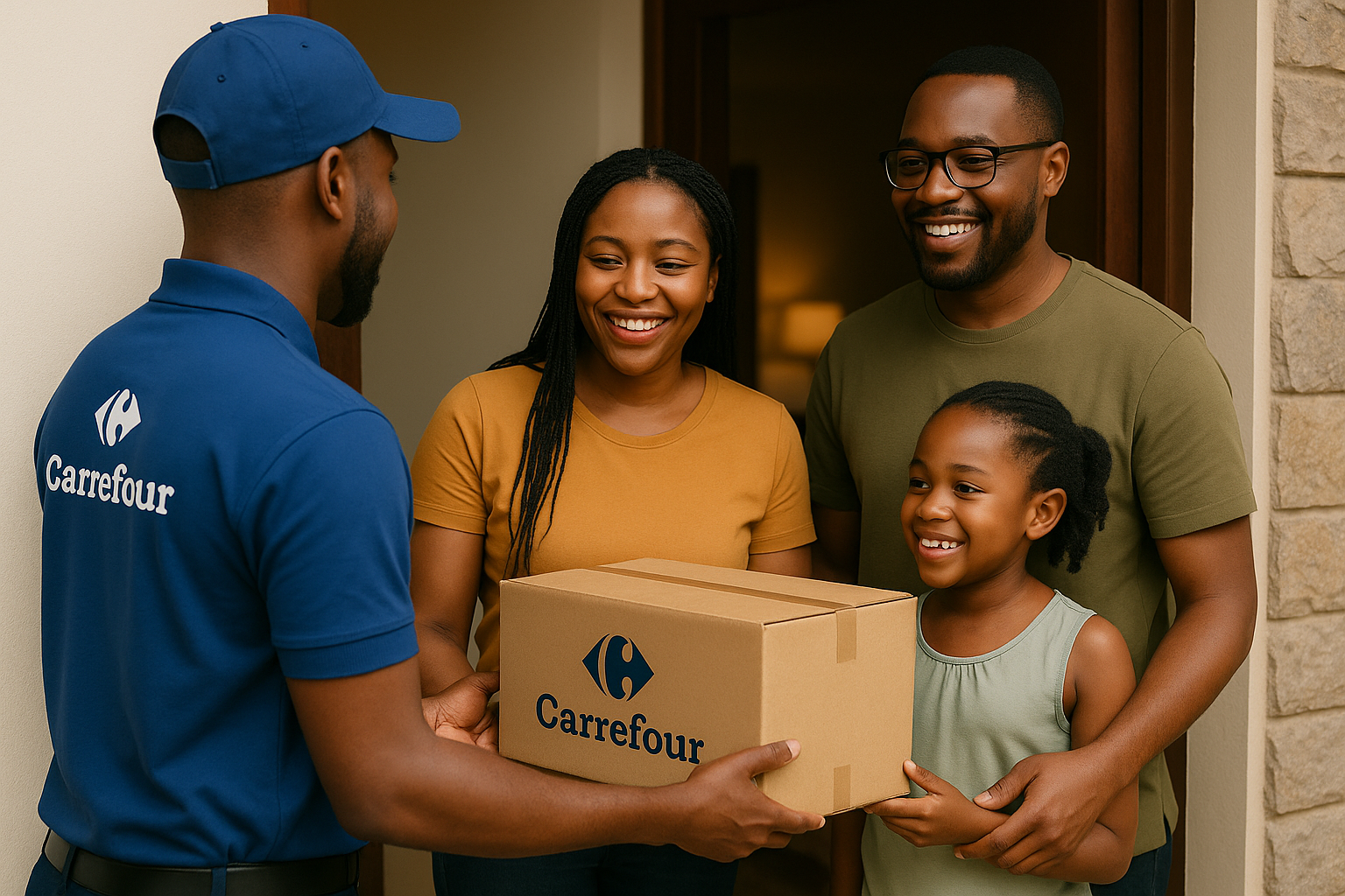 Happy family using Diaspora Directory